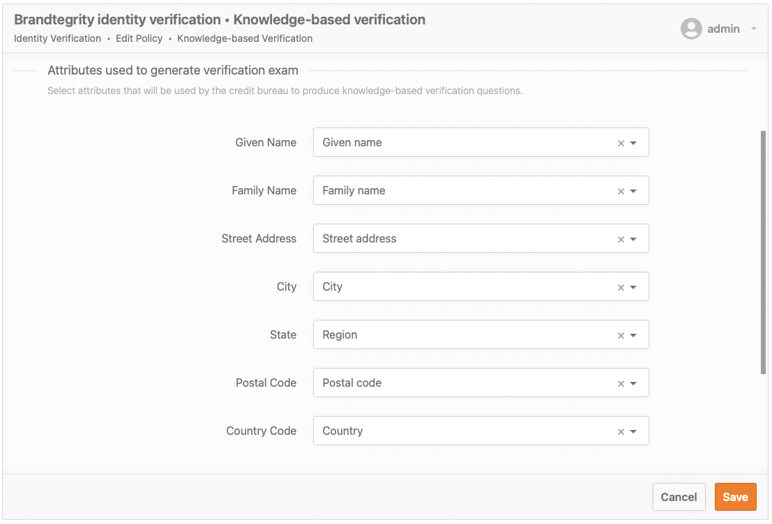 Knowledge-based verification native claim configuration form