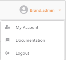 Admin profile options (overflow menu)