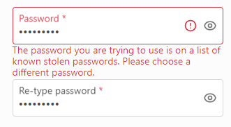 Breached password detected