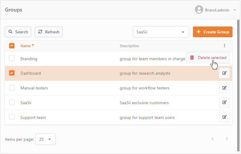 Group selected