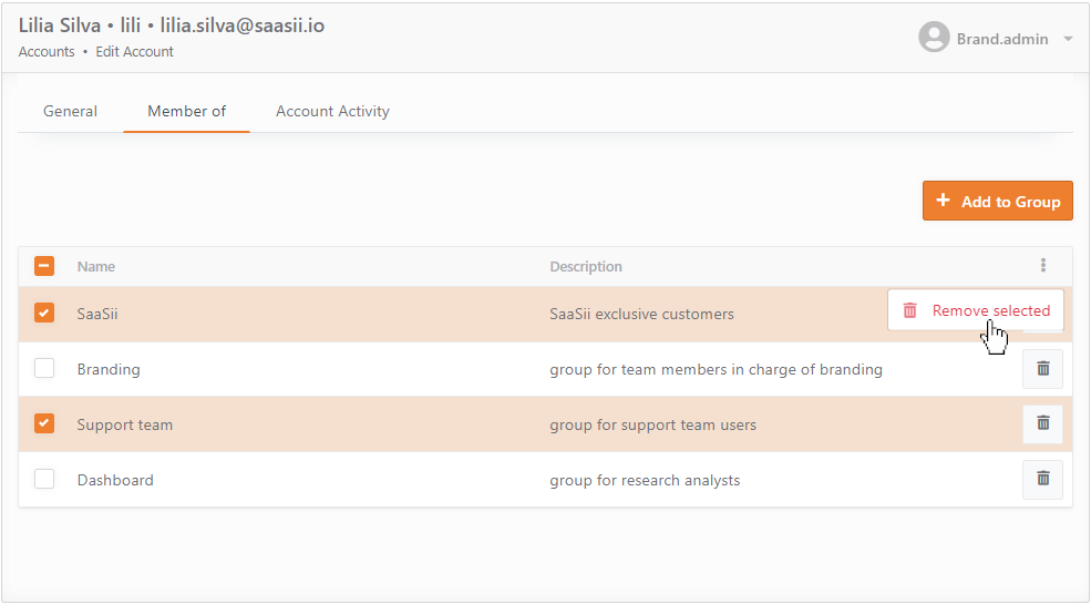 Removing groups from accounts