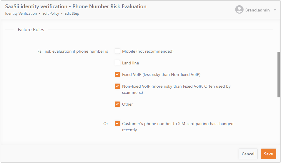 Phone risk evaluation options