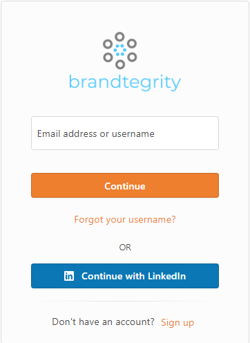 Login screen with LinkedIn social provider option