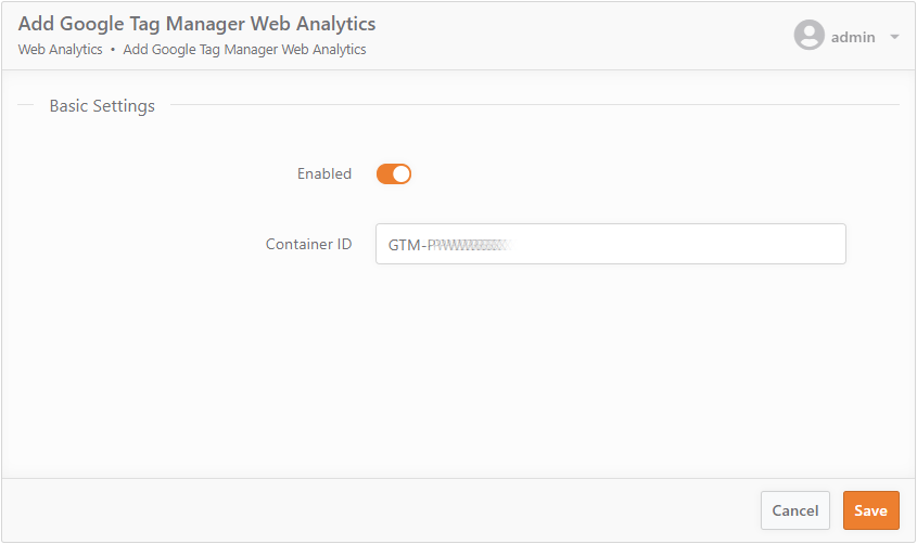 Google Tag Manager web analytics configuration