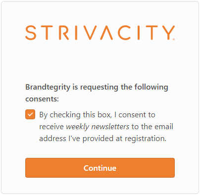 Optional consent with checkbox in the customer journey
